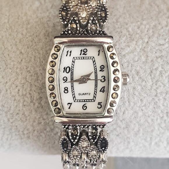 M.Z. Berger Women's Watch WS01 Silver Tone and Black Band Running - Picture 6 of 7